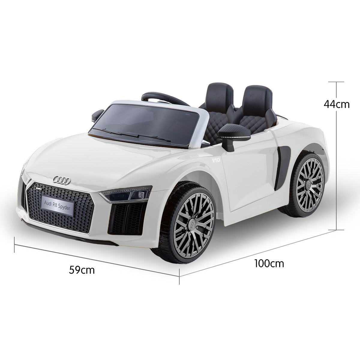 R8 Spyder Audi Licensed Kids Electric Ride On Car with Remote Control | White Color | Kahuna Brand