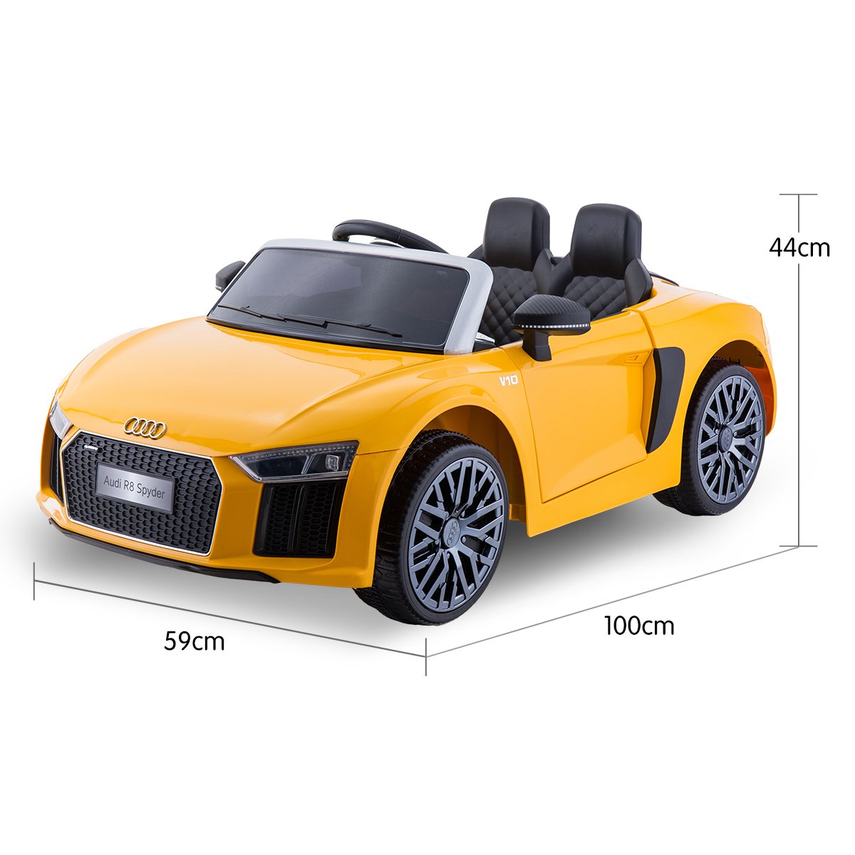 R8 Spyder Audi Licensed Kids Electric Ride On Car with Remote Control | Yellow Color | Kahuna Brand