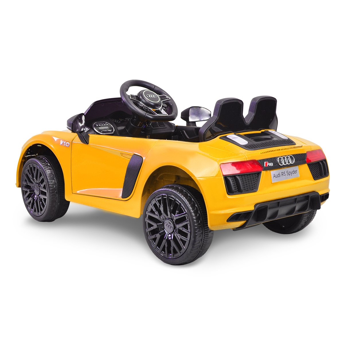 R8 Spyder Audi Licensed Kids Electric Ride On Car with Remote Control | Yellow Color | Kahuna Brand