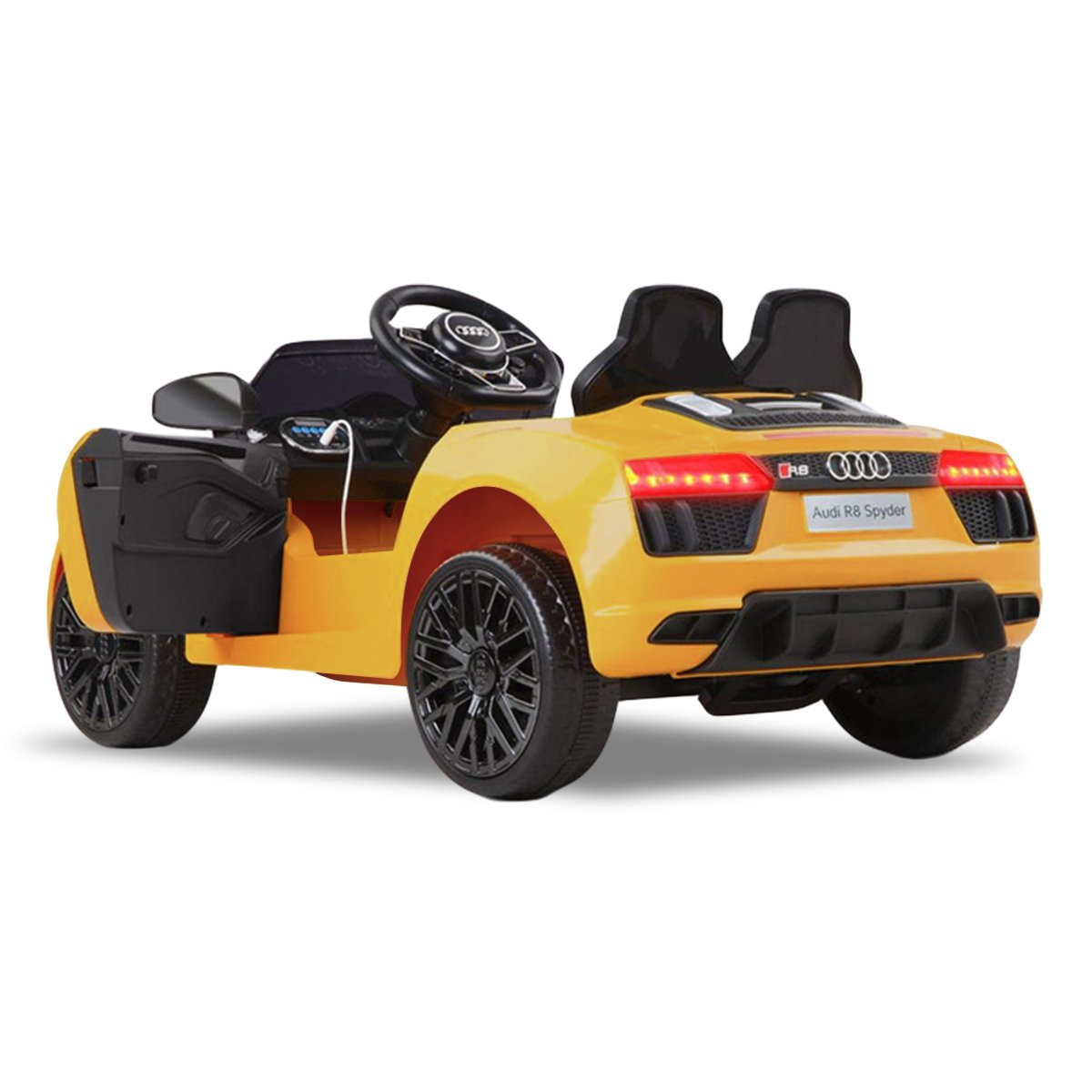 R8 Spyder Audi Licensed Kids Electric Ride On Car with Remote Control | Yellow Color | Kahuna Brand