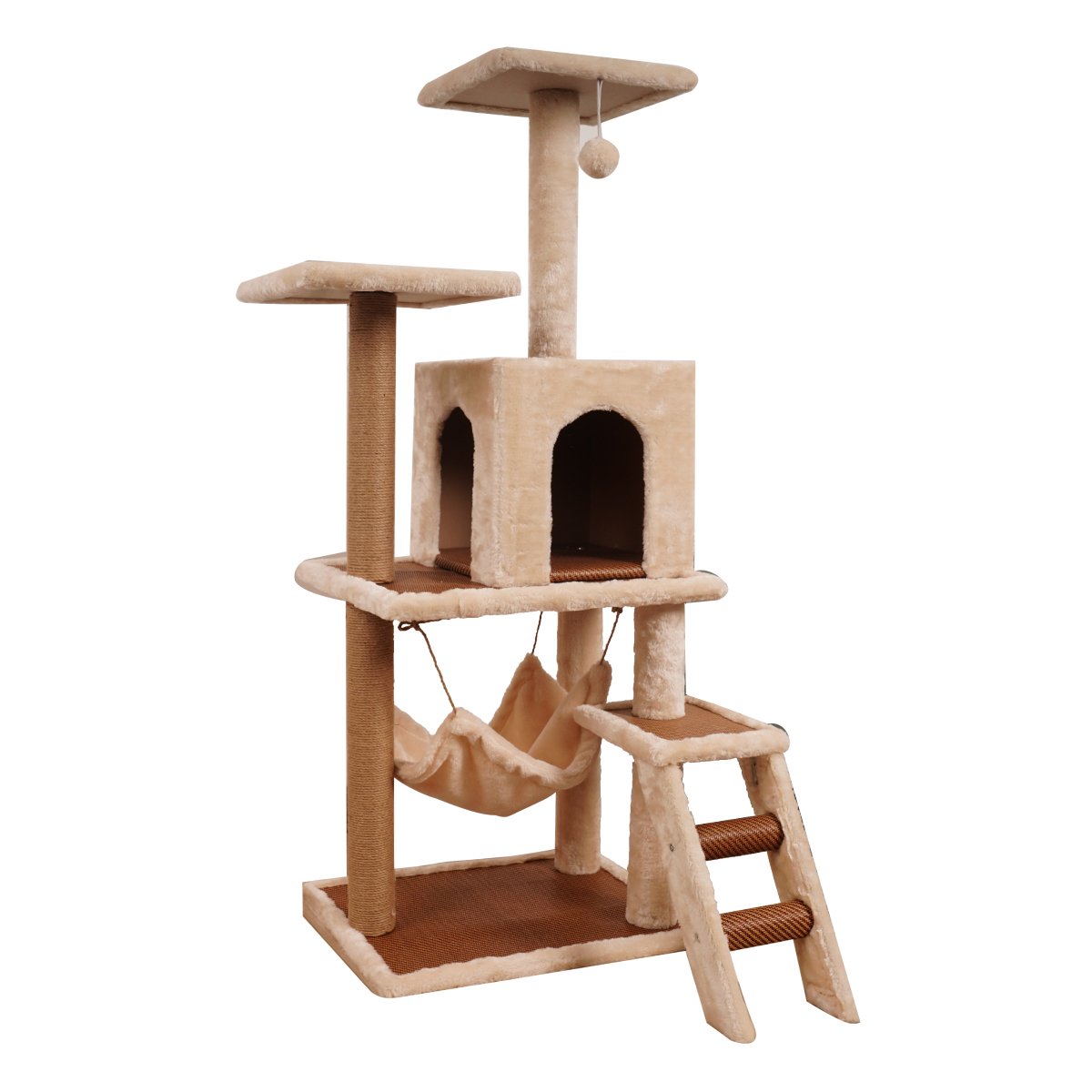 Furtastic 125cm Cat Tree Scratching Post | Stylish Beige Design