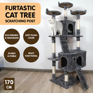 Furtastic 170cm Dark Grey Cat Tree Scratching Post