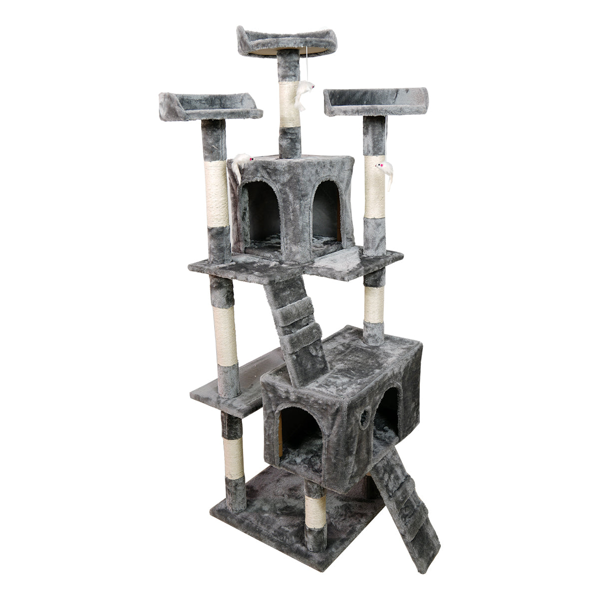 Furtastic 170cm Cat Tree Scratching Post | Elegant Silver Grey