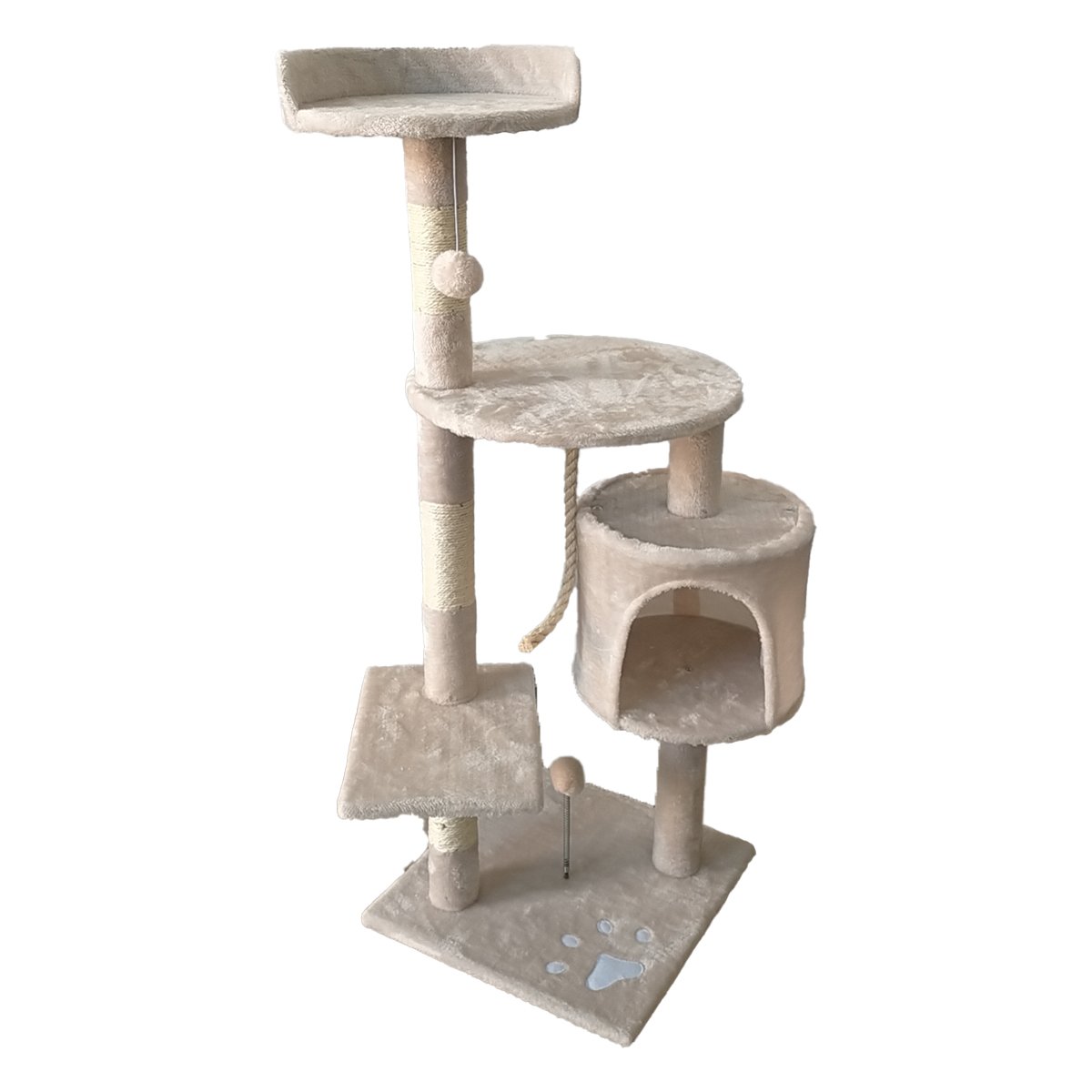 Furtastic 110cm Beige Cat Tree Scratching Post
