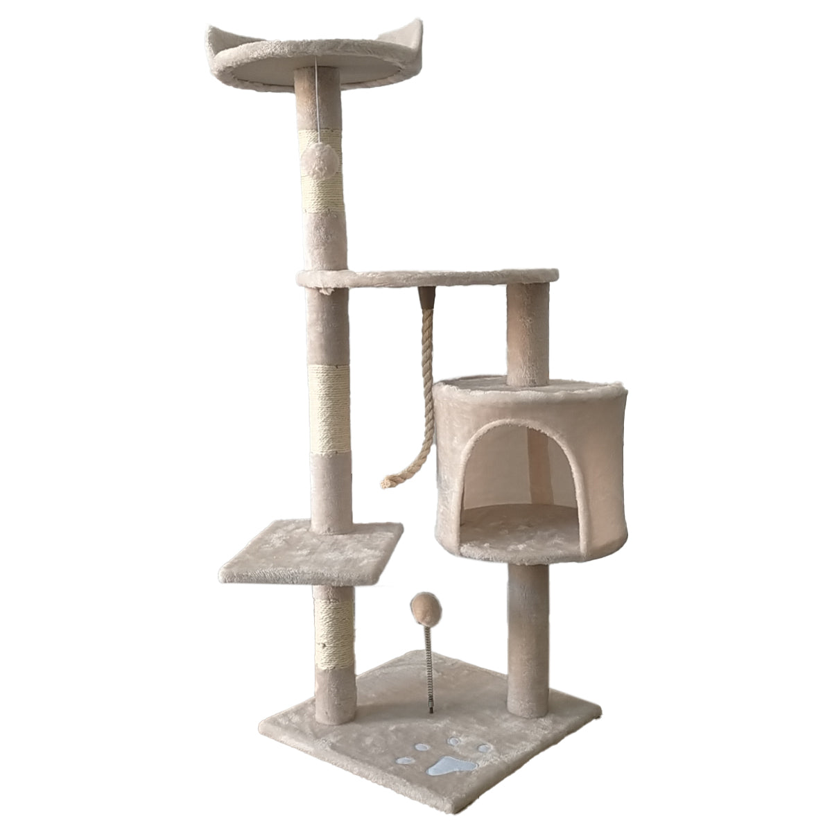Furtastic 110cm Beige Cat Tree Scratching Post