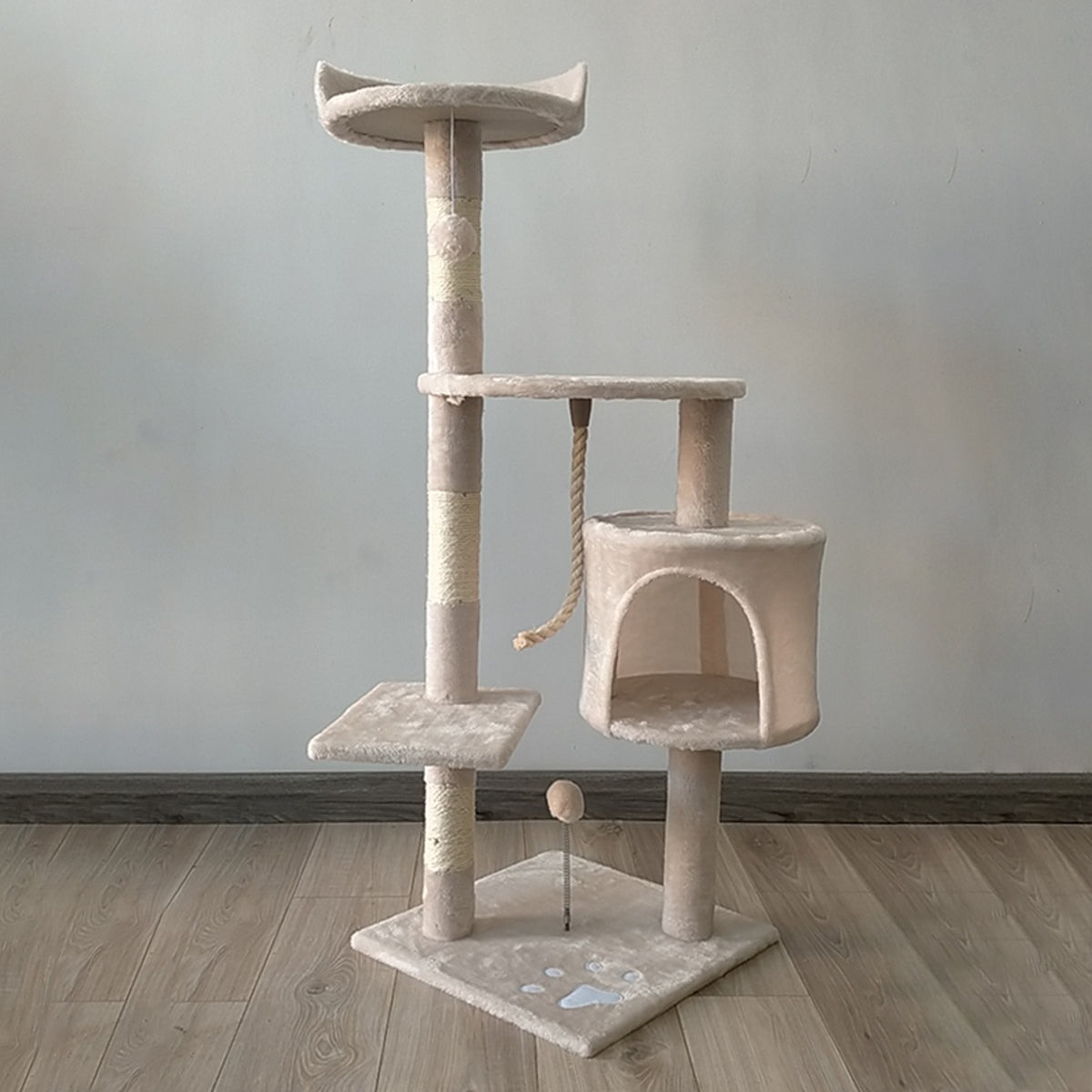 Furtastic 110cm Beige Cat Tree Scratching Post