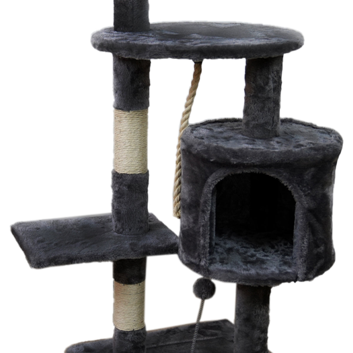 110cm Furtastic Cat Tree Scratching Post - Dark Grey | Stylish Kitty Playground