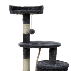 110cm Furtastic Cat Tree Scratching Post - Dark Grey | Stylish Kitty Playground