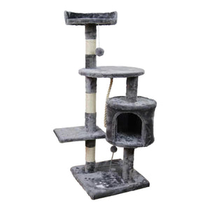 110cm Furtastic Cat Tree Scratching Post - Silver Grey | Modern Cat Playground