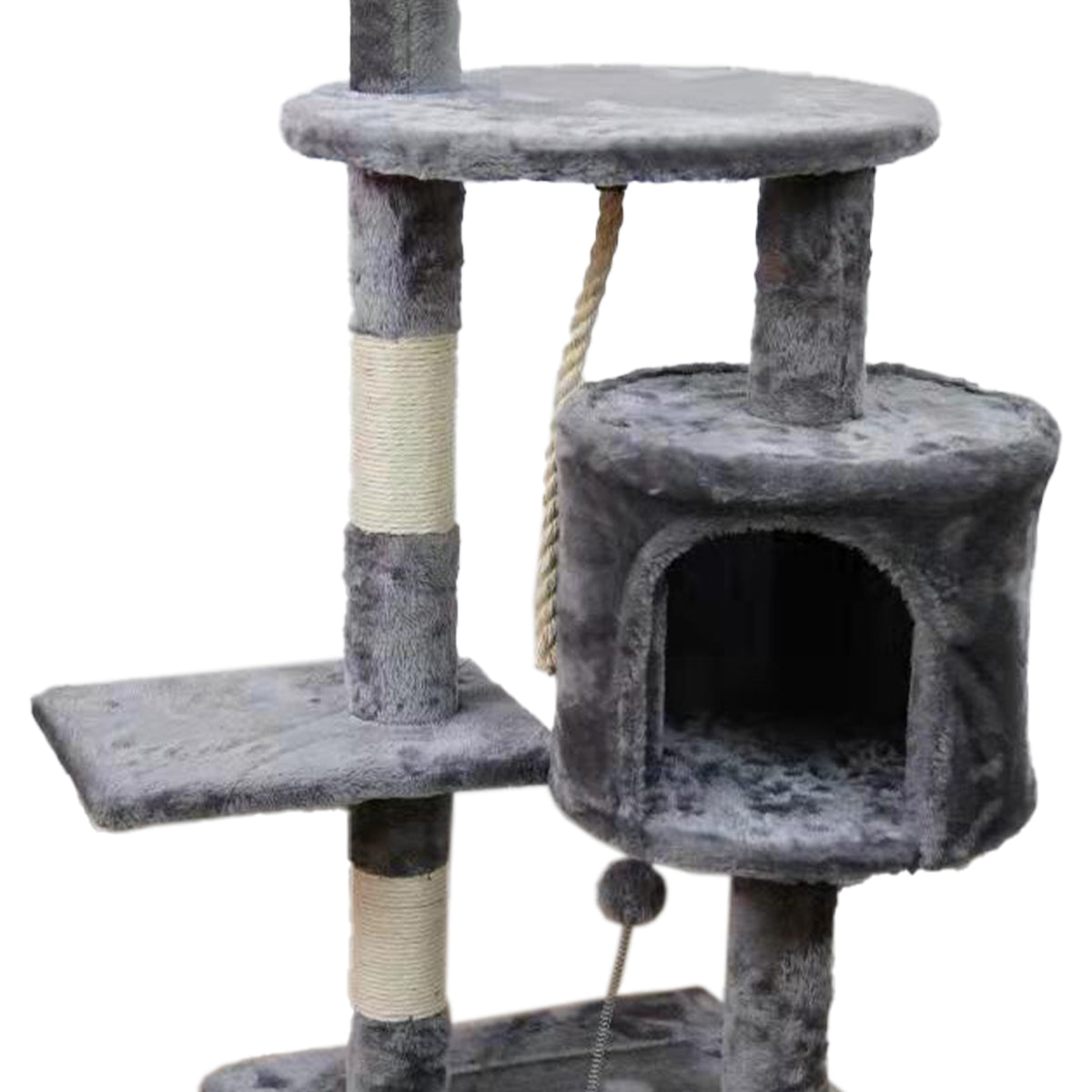 110cm Furtastic Cat Tree Scratching Post - Silver Grey | Modern Cat Playground
