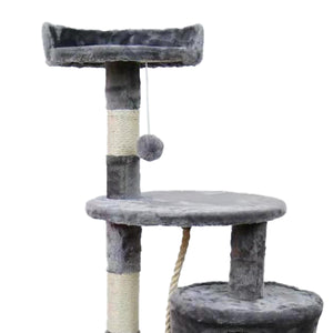110cm Furtastic Cat Tree Scratching Post - Silver Grey | Modern Cat Playground