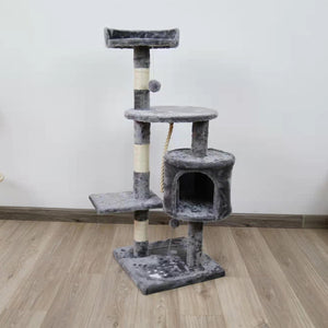 110cm Furtastic Cat Tree Scratching Post - Silver Grey | Modern Cat Playground