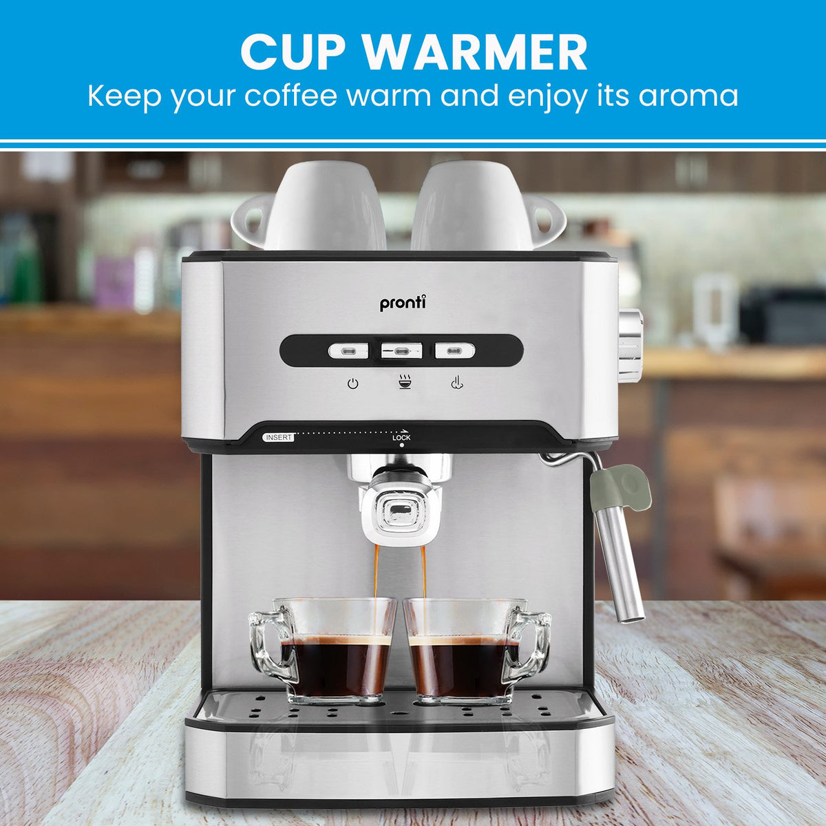 Automatic Coffee Espresso Machine 1.6L with Steam Frother