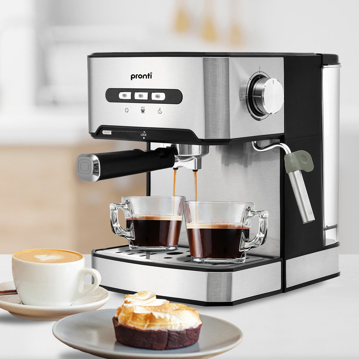 Automatic Coffee Espresso Machine 1.6L with Steam Frother
