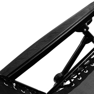 Wallaroo Zero Gravity Reclining Deck Lounge Sun Beach Chair for Outdoor Folding Camping (Black)