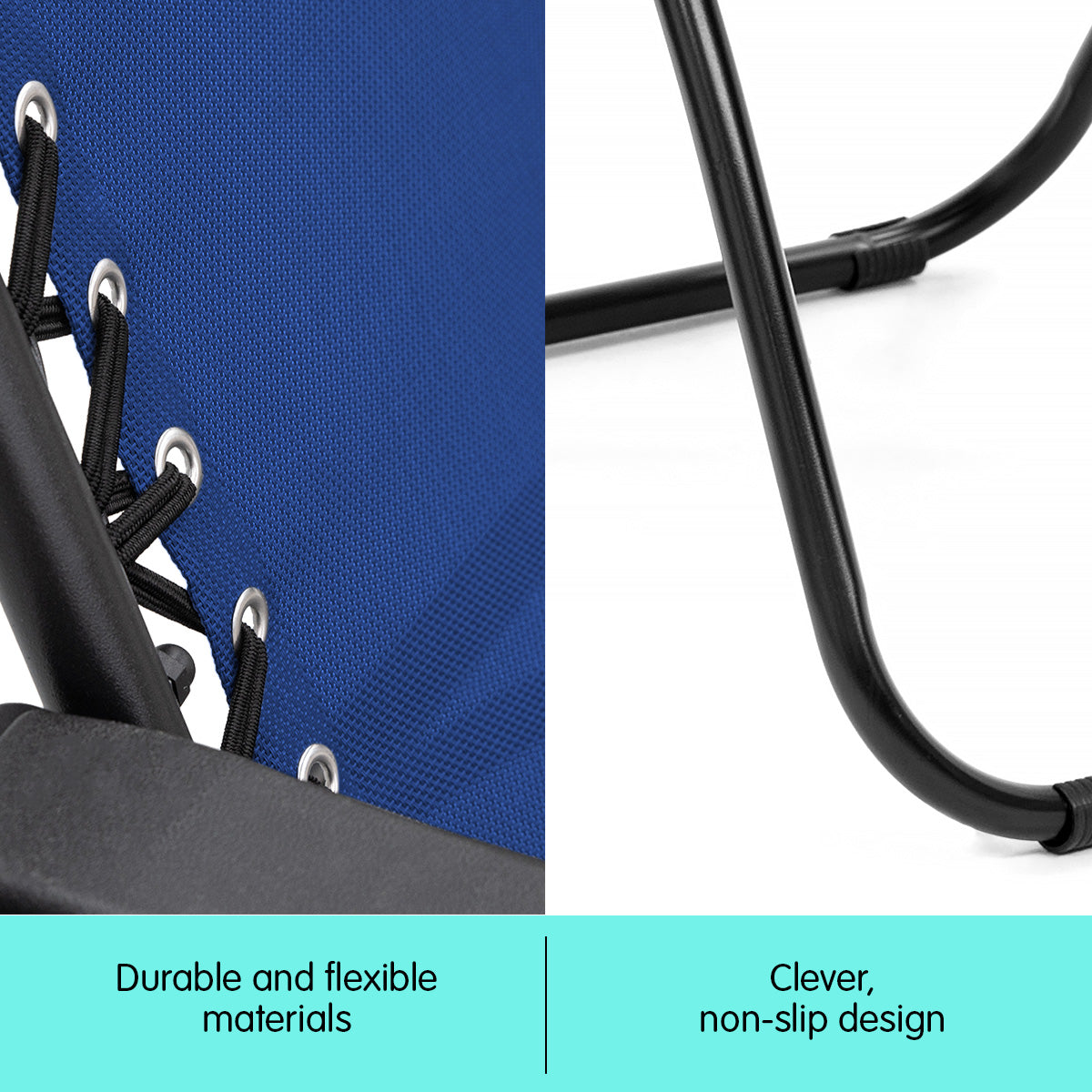 Wallaroo Zero Gravity Reclining Deck Lounge Sun Beach Chair for Outdoor Folding Camping (Grey)