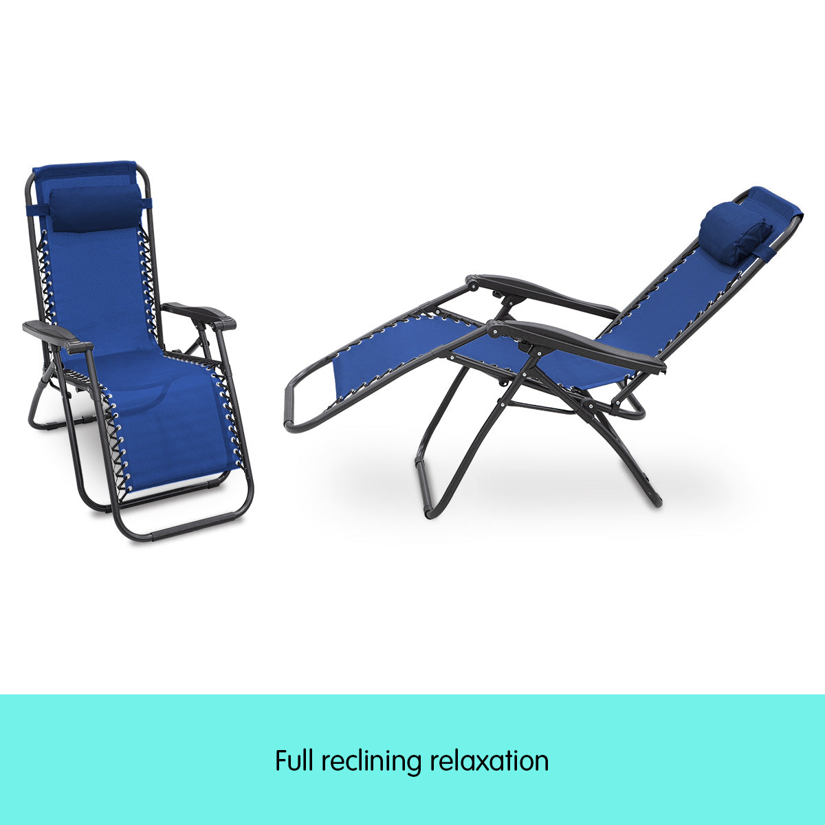 Wallaroo Zero Gravity Reclining Deck Lounge Sun Beach Chair for Outdoor Folding Camping (Grey)