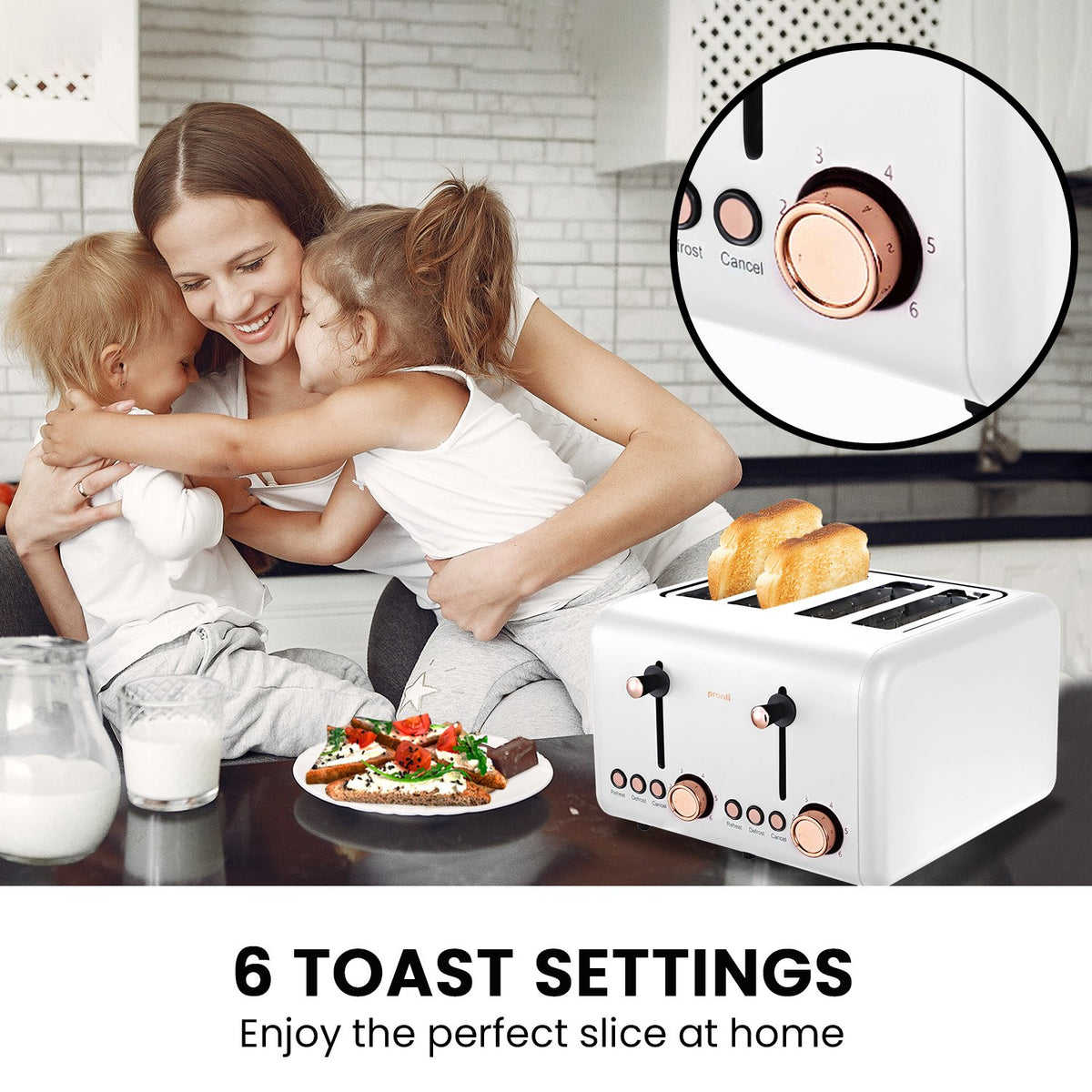 Toaster, Kettle & Coffee Machine Breakfast Set | White