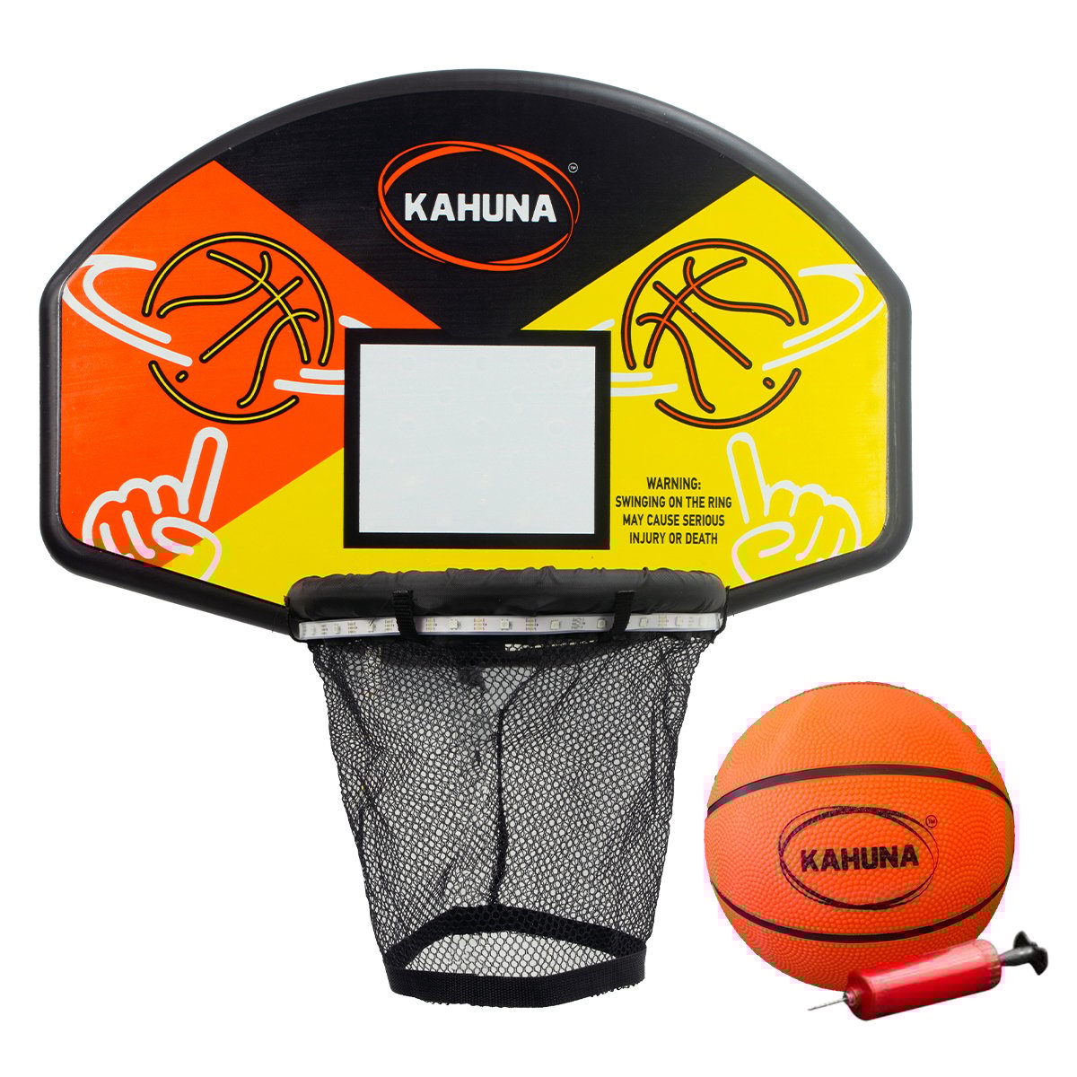 Trampoline LED Basketball Hoop Set with Light-up Ball by Kahuna