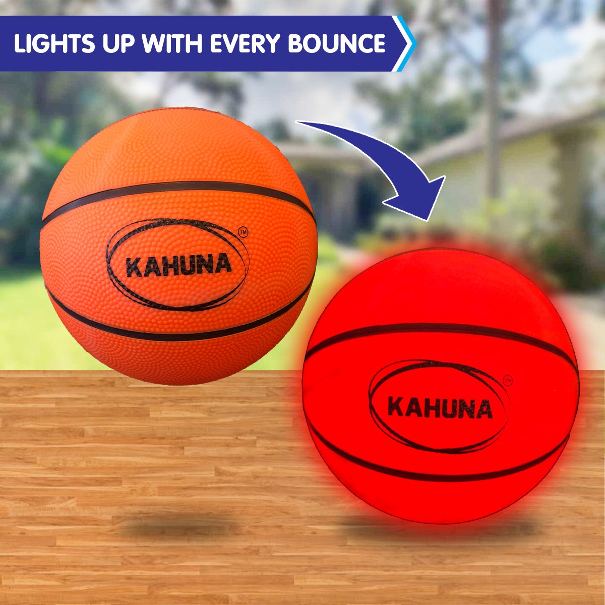 Trampoline LED Basketball Hoop Set with Light-up Ball by Kahuna