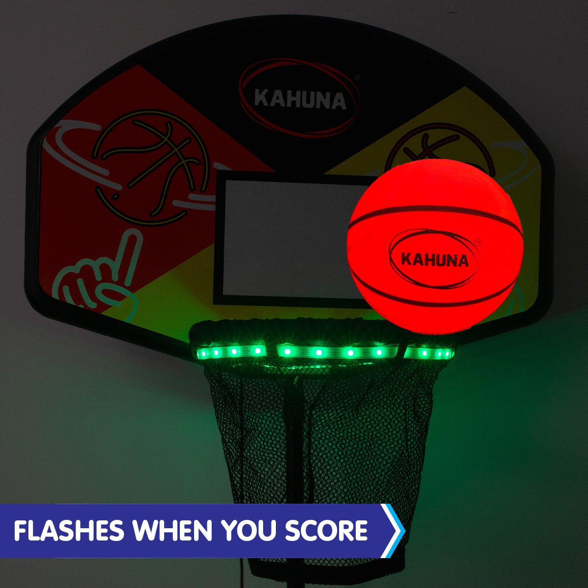 Trampoline LED Basketball Hoop Set with Light-up Ball by Kahuna