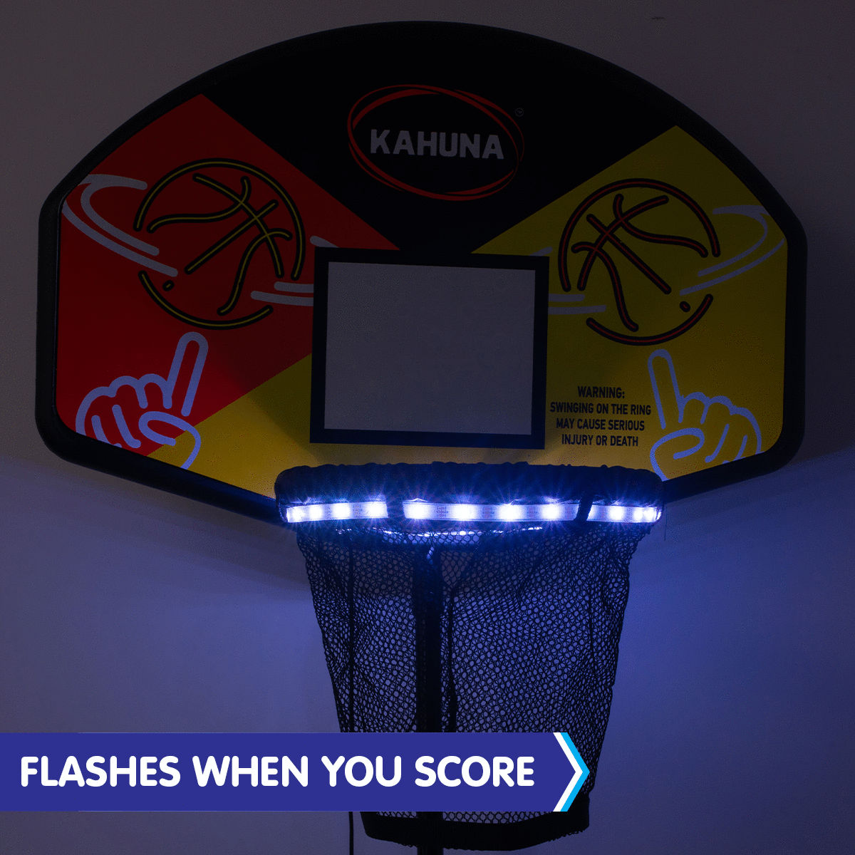 Trampoline LED Basketball Hoop Set with Light-up Ball by Kahuna