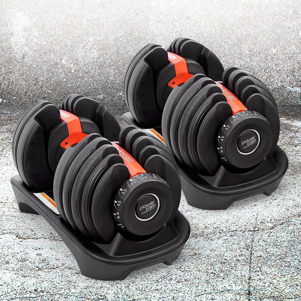 Powertrain 48kg Adjustable Dumbbell Home Gym Set