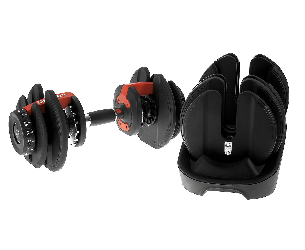 Powertrain 2x 24kg Adjustable Dumbbells | Stand