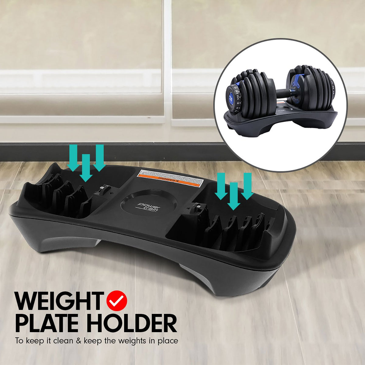 2x 24kg Adjustable Dumbbell Home Gym Set | Powertrain