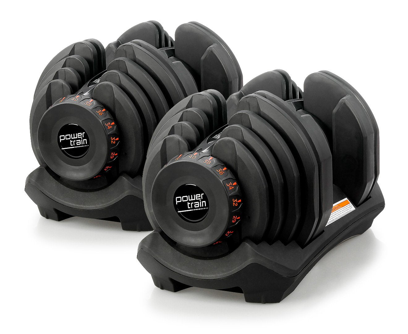2 x 40kg Adjustable Dumbbells Home Gym Set | Powertrain