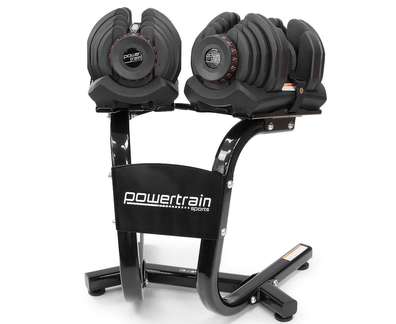 Adjustable Dumbbells with Stand | Weight: 2x 40kg | Powertrain Brand