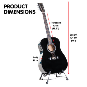 Karrera Electronic Acoustic Guitar 41in - Black