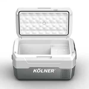 Kolner 20L Portable Fridge Freezer Cooler | 12/24/240V Camping Refrigerator - Grey