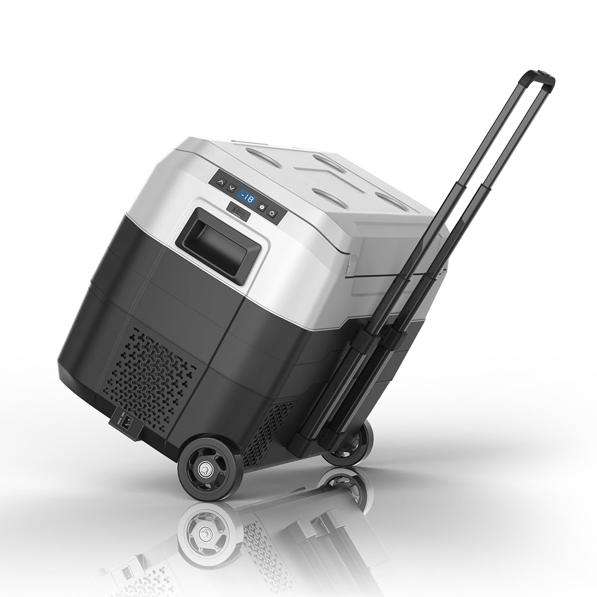 Kolner 40L Portable Fridge Freezer Cooler | 12/24/240V Camping Refrigerator With Trolley - Black