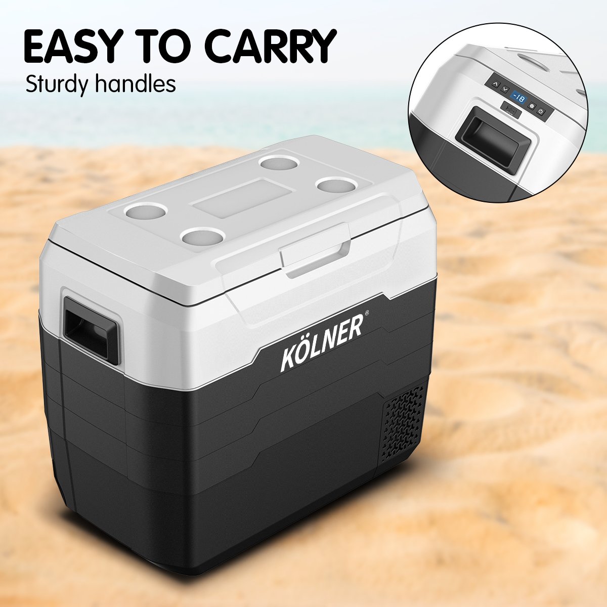 50L Portable Fridge Freezer Cooler | Camping Refrigerator - Black