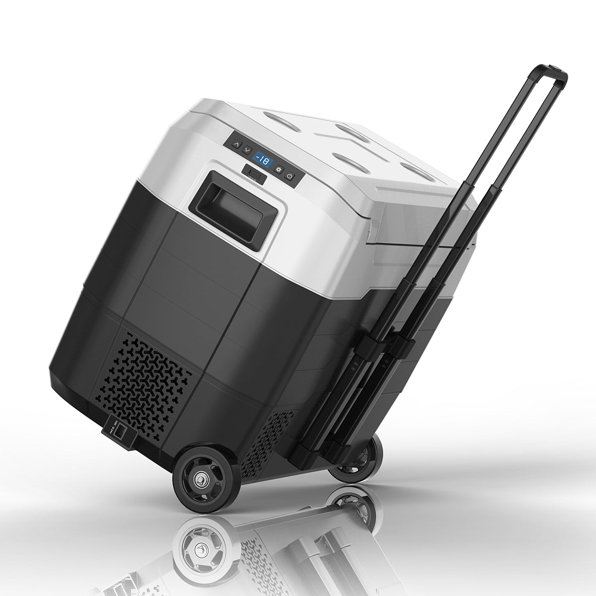 Fridge Freezer Cooler 50L 12/24/240v | Camping Portable Esky Refrigerator With Trolley - Black