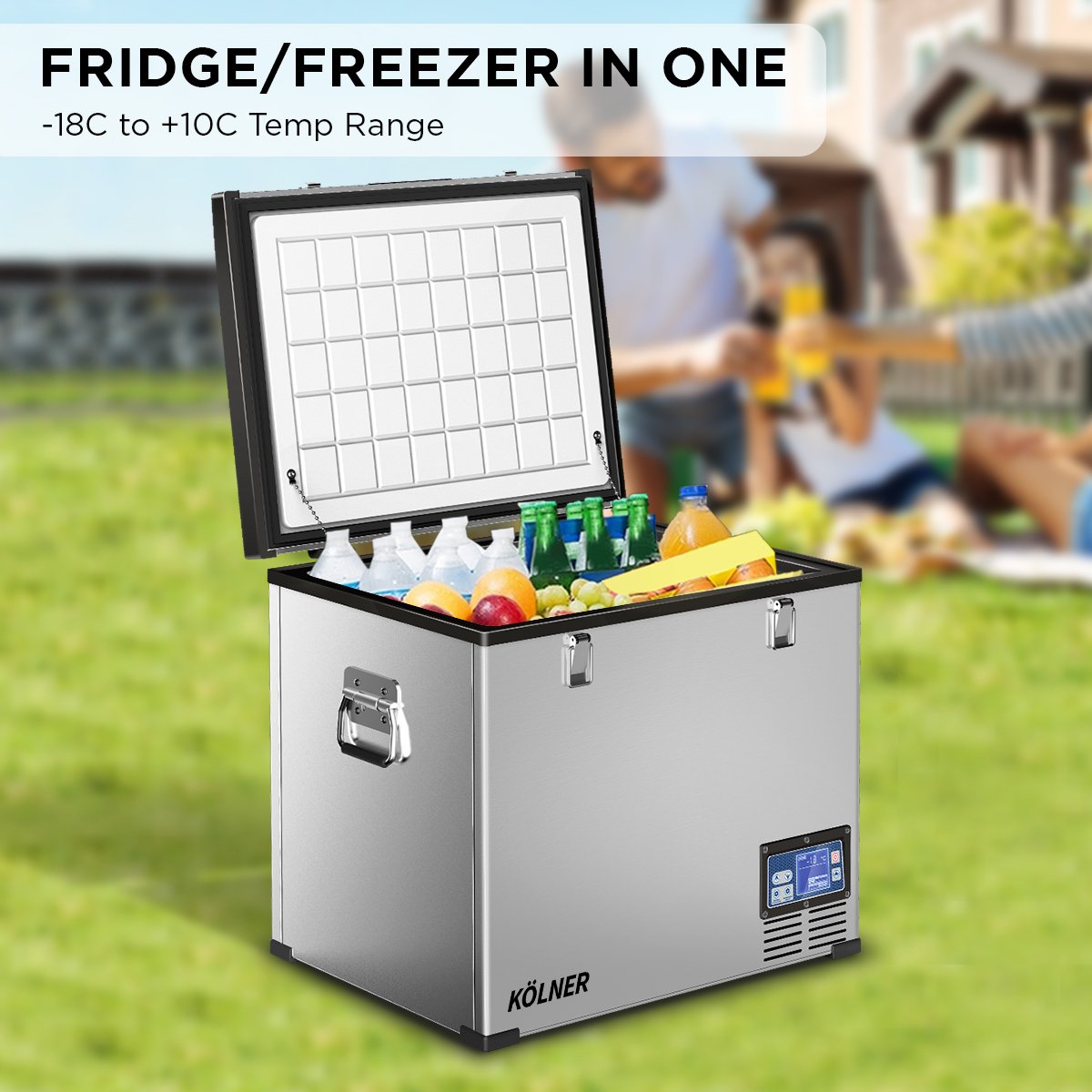 Portable Fridge Chest Freezer 75L with LCD Panel | RV Vehicle Camping Refrigerator
