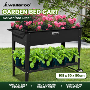 Wallaroo Garden Bed Raised | Dimensions: 108.5 x 50.5 x 80cm | Made of Galvanized Steel | Color: Black