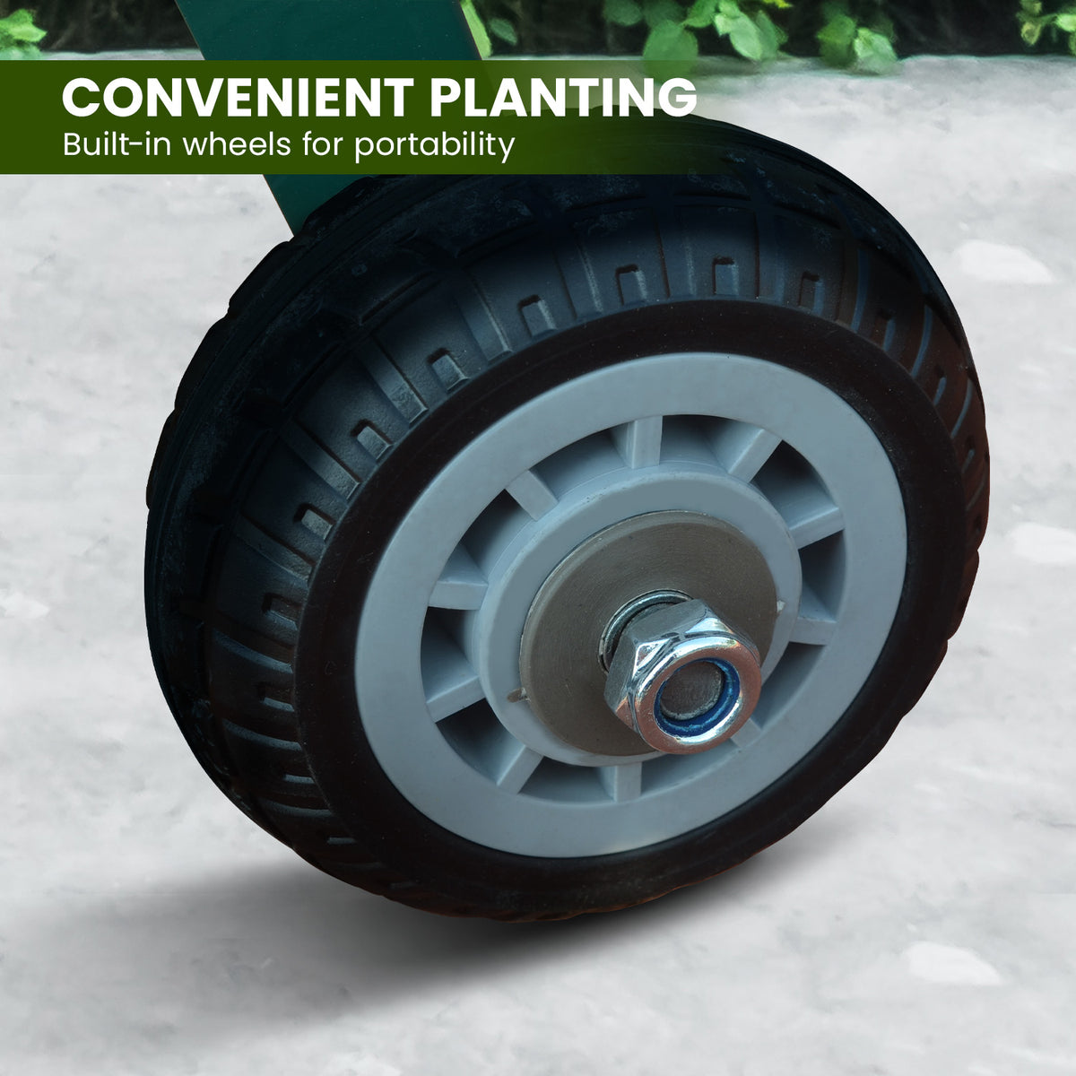 Wallaroo Garden Bed Cart | Raised Planter Box | Dimensions: 108.5 x 50.5 x 80cm | Made of Galvanized Steel | Color: Green