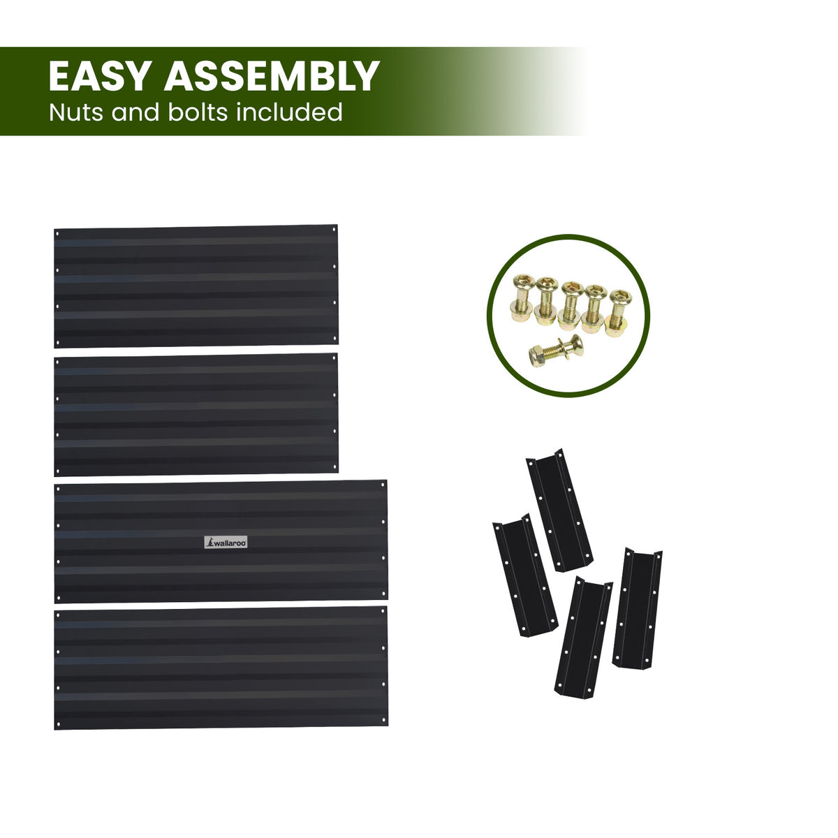 Wallaroo Garden Bed | Dimensions: 80 x 60 x 30cm | Made of Galvanized Steel | Color: Black