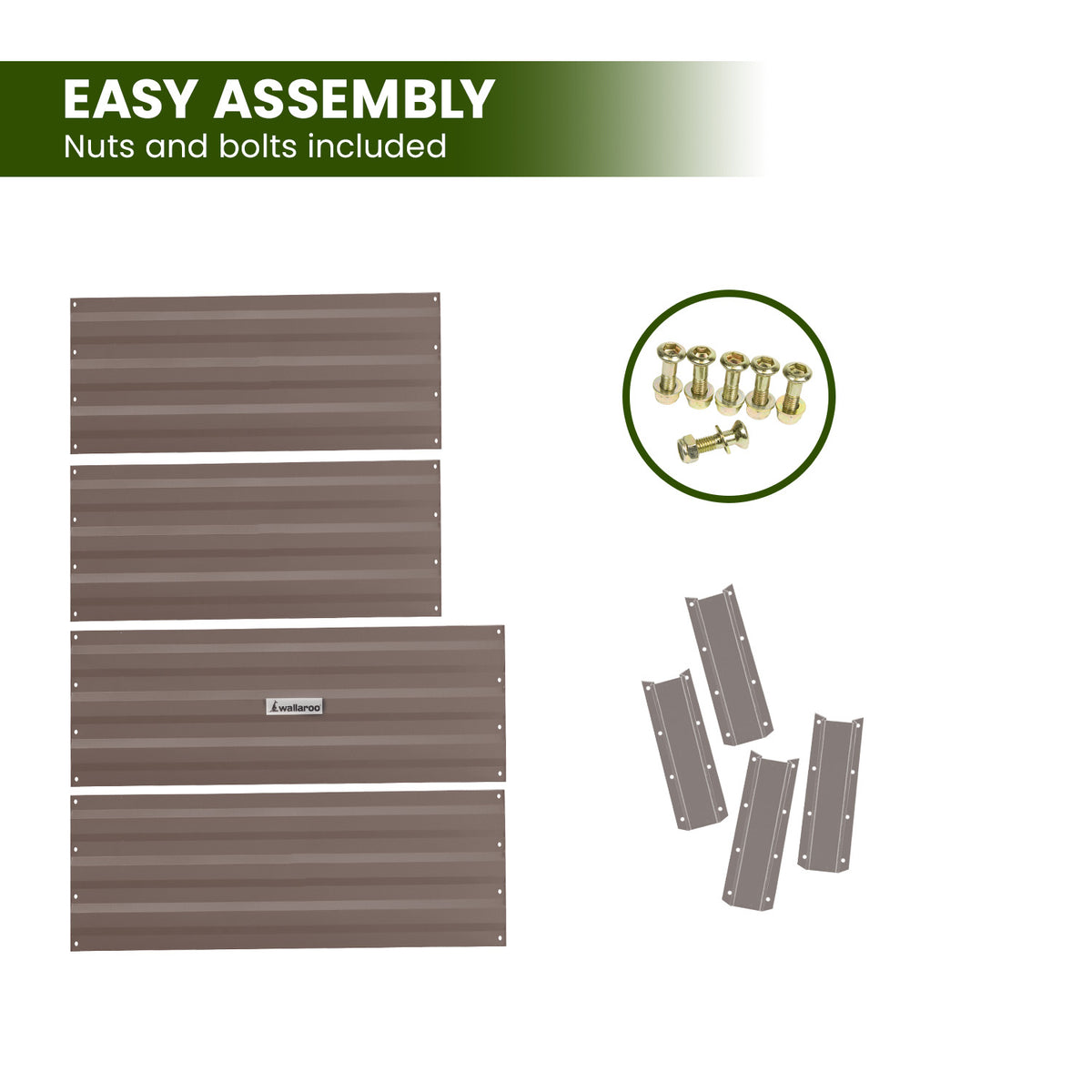 Wallaroo Garden Bed | Dimensions: 80 x 60 x 30cm | Made of Galvanized Steel | Color: Grey