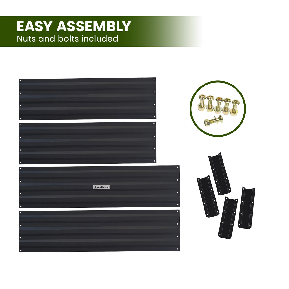 Wallaroo Garden Bed | Dimensions: 120 x 60 x 30cm | Made of Galvanized Steel | Color: Black