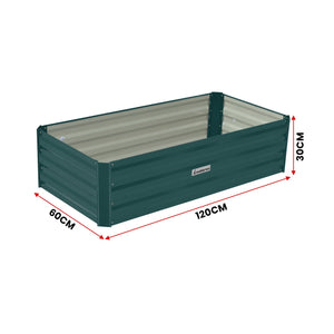 Wallaroo Garden Bed | Dimensions: 120 x 60 x 30cm | Made of Galvanized Steel | Color: Green