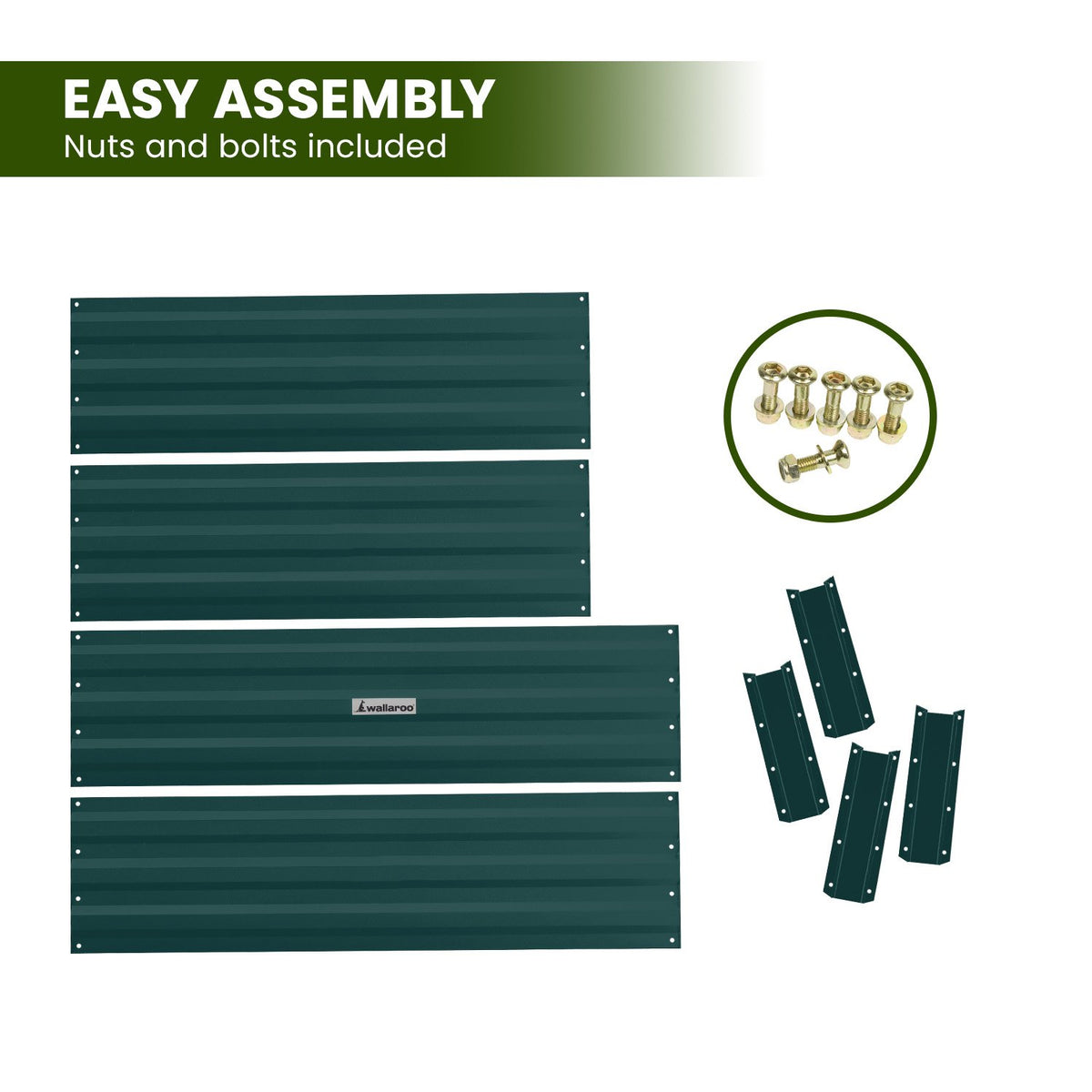 Wallaroo Garden Bed | Dimensions: 120 x 60 x 30cm | Made of Galvanized Steel | Color: Green