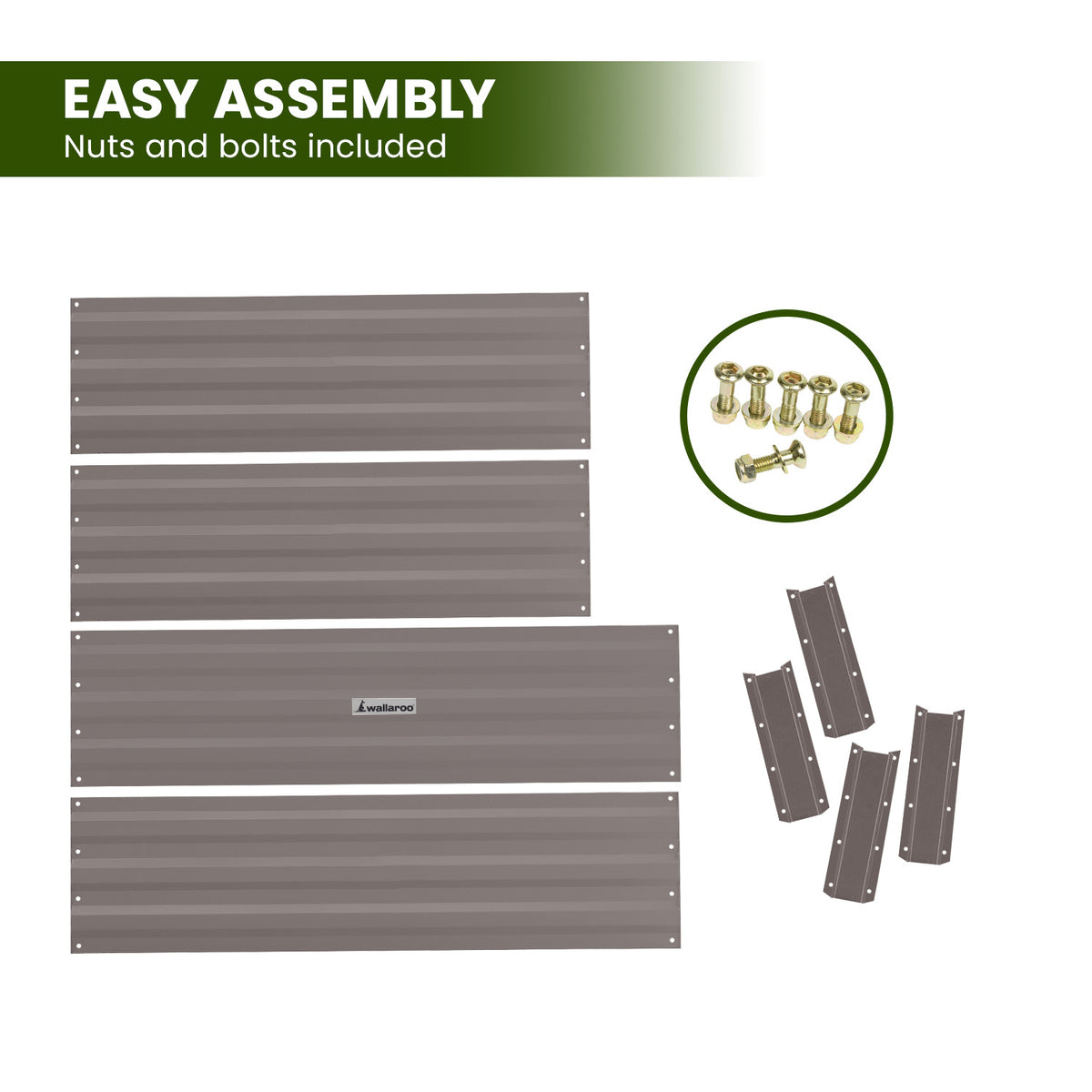 Wallaroo Garden Bed | Dimensions: 120 x 60 x 30cm | Made of Galvanized Steel | Color: Grey