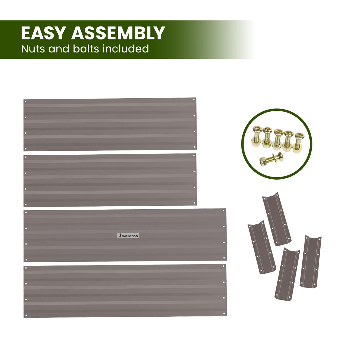 Wallaroo Garden Bed | 120 x 90 x 30cm | Galvanized Steel | Grey