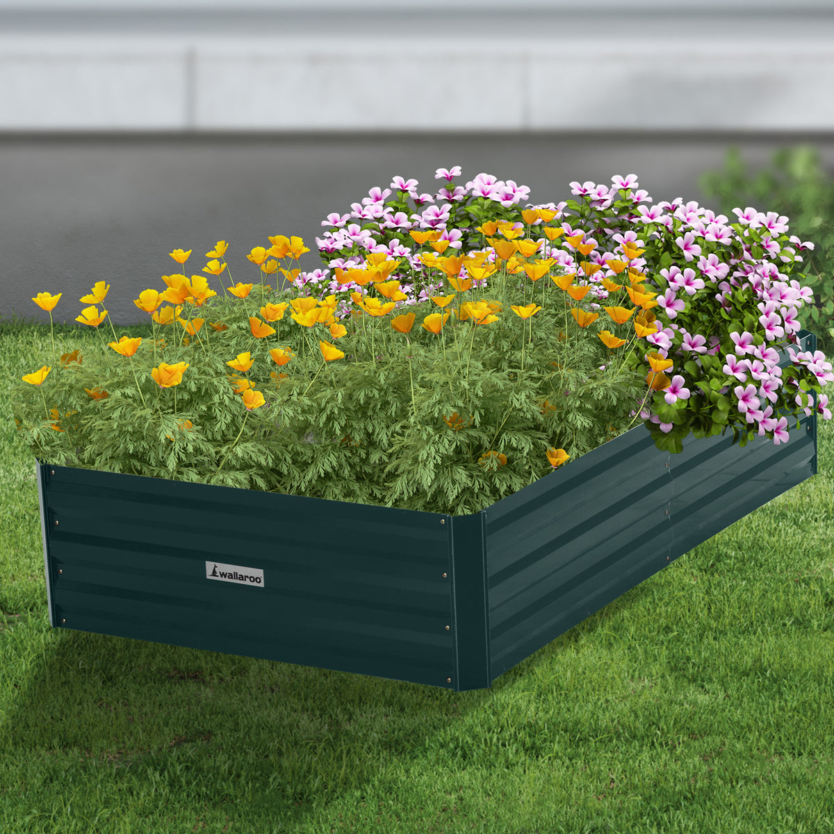 Wallaroo Garden Bed | 150 x 90 x 30cm | Galvanized Steel | Green