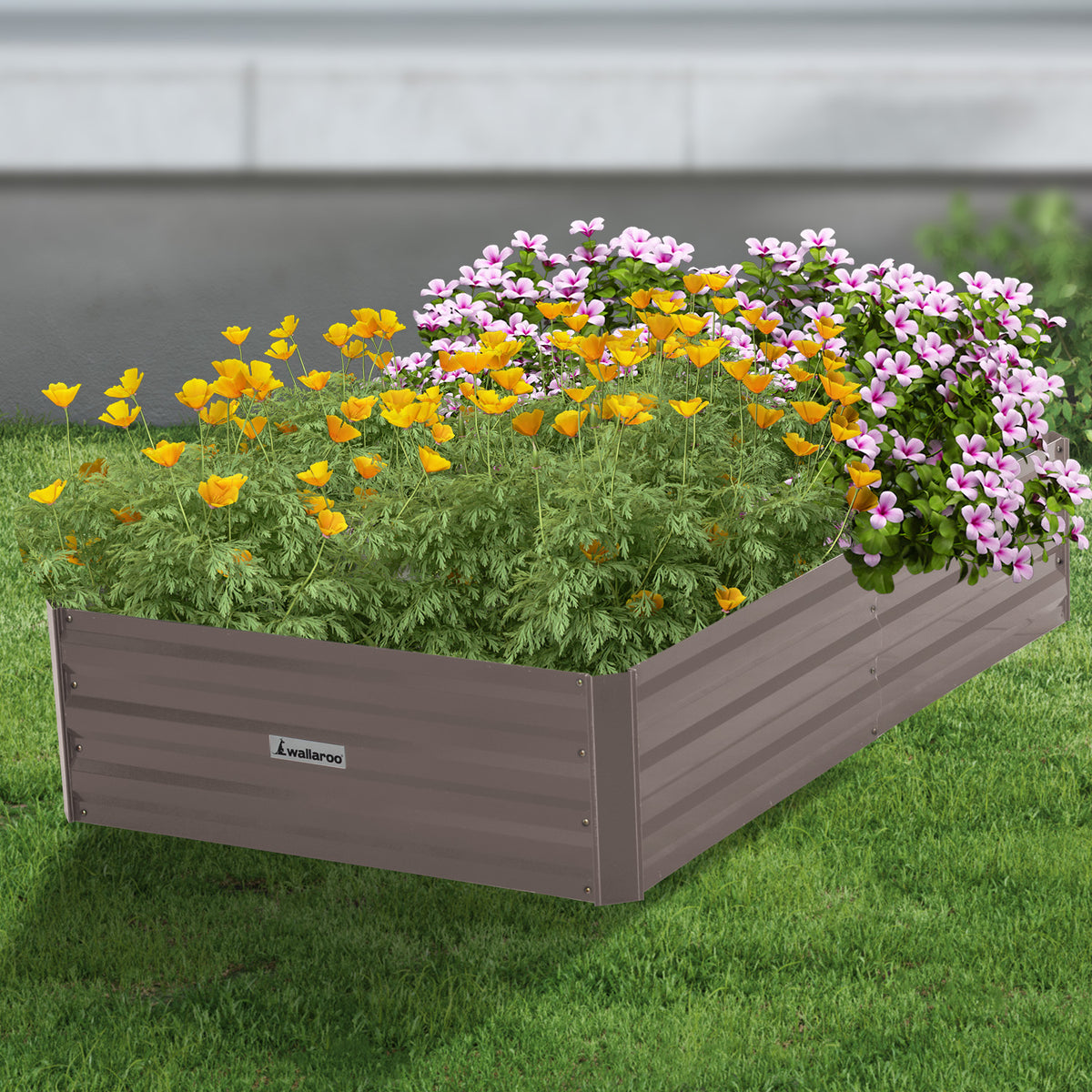 Wallaroo Garden Bed | 150 x 90 x 30cm | Galvanized Steel | Grey