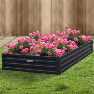 Galvanized Steel Garden Bed | 240 x 120 x 30cm | Black