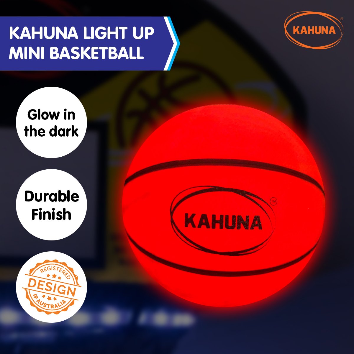 Basketball L.e.d Glow Light Up Trampoline Ball by Kahuna